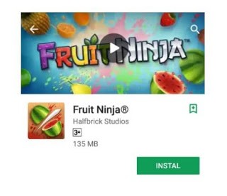 permainan fruit ninja dengan ukuran kecil