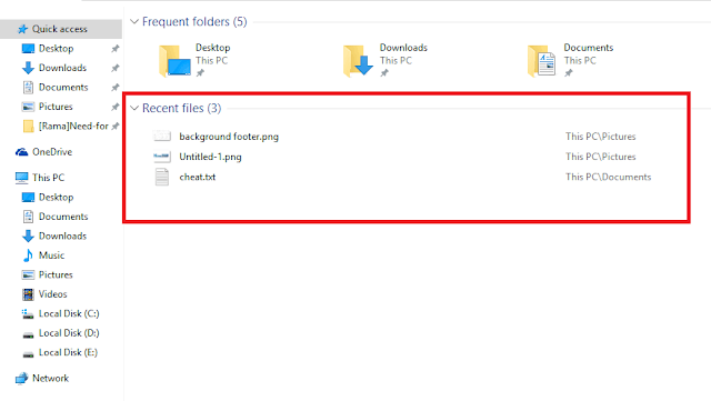 cara menghilangkan frequent folder