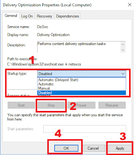 mematikan fungsi delivery optimization