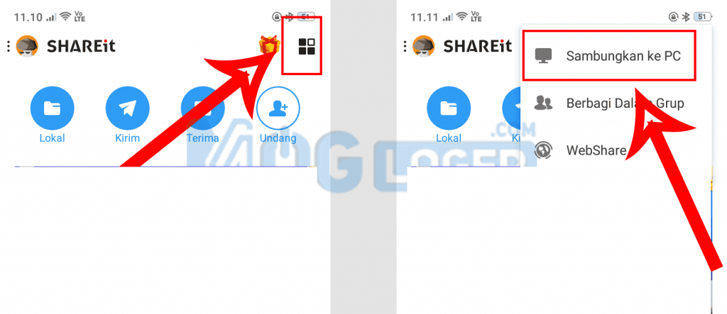 cara menyambungkan shareit pc ke android
