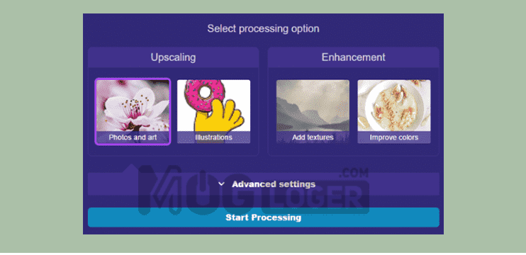 start processing di Let’s Enhance 
