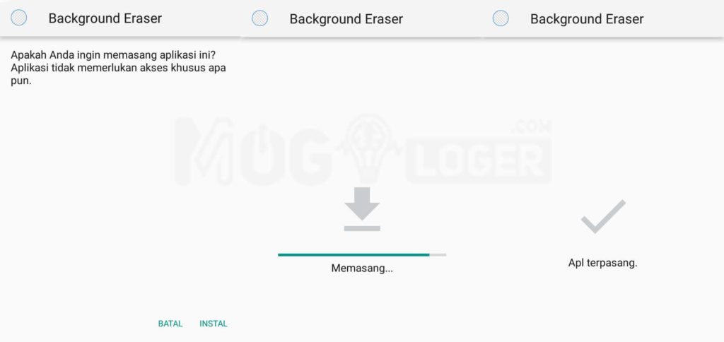 cara install aplikasi background eraser