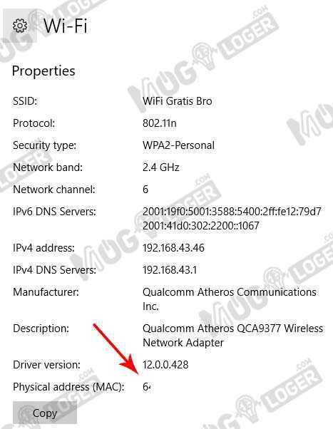 mac address susah tampil dan kelihatan