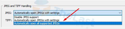 Automatically open all supported JPEGs - Mengaktifkan Camera RAW