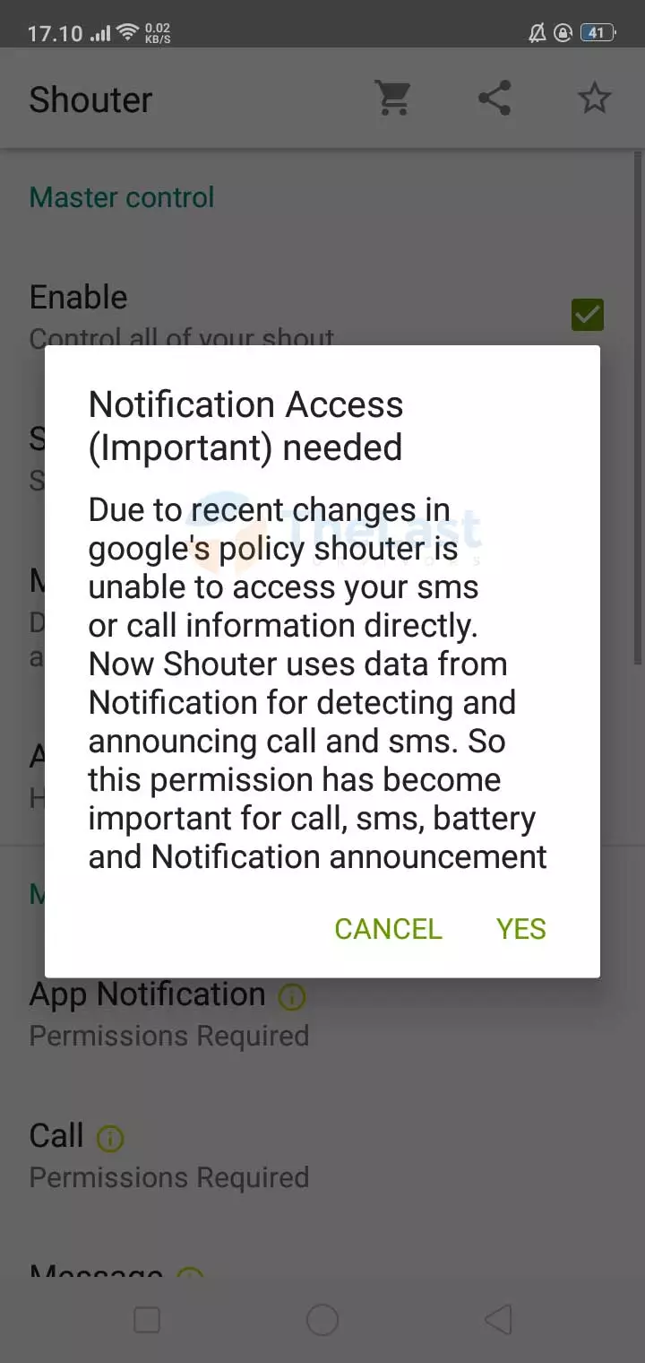 Notification Access Needed