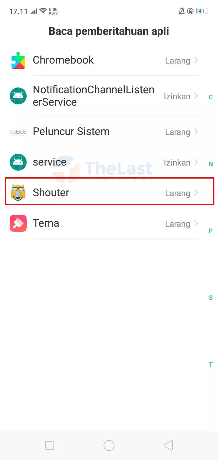 Pilih Aplikasi Shouter
