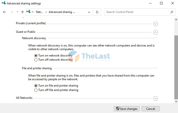 Pilih opsi Turn on network discovery