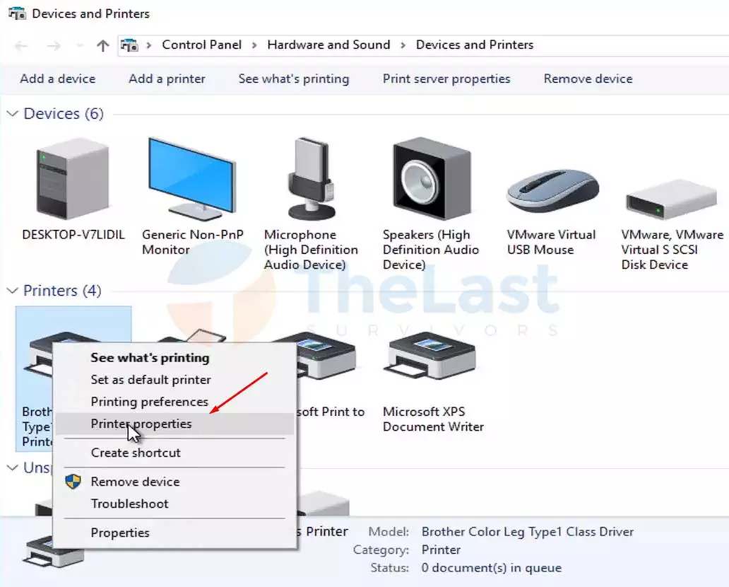 pilih opsi Printer properties - Cara Sharing Printer Windows 8