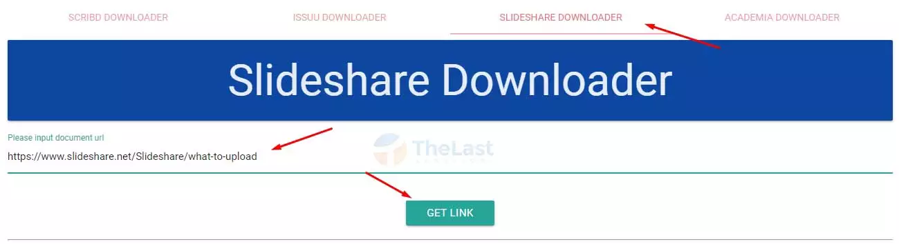 Tempelkan Link SlideShare lalu Klik Get Link