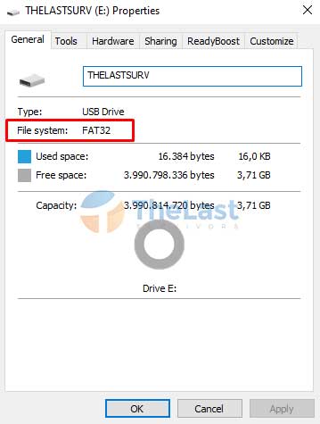 Periksa File System Mendukung Ukuran File Besar