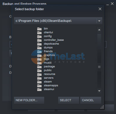 Pilih Backup Folder Game Steam