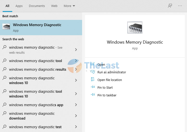 Bukalah Windows Memory Diagnostic