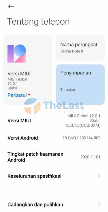Perbarui OS Android MIUI