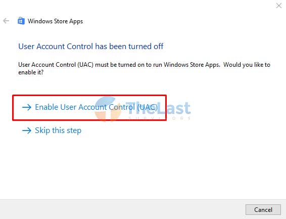 Enable User Account Control