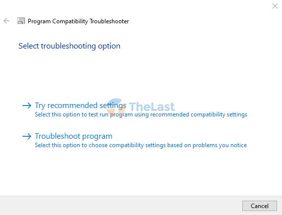 Program Compatibility Troubleshooter