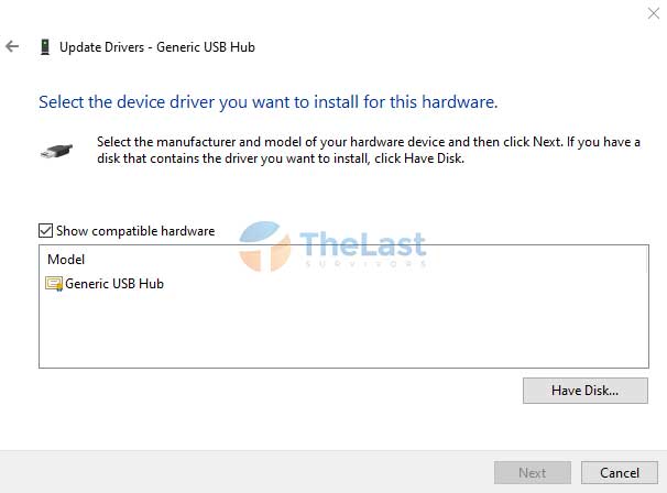 Update Generic Usb Hub Driver
