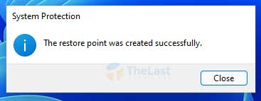 Restore Point Was Created Successfully WIndows 11
