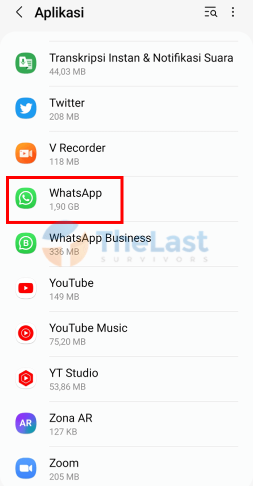 Cari Dan Pilih Aplikasi Whatsapp