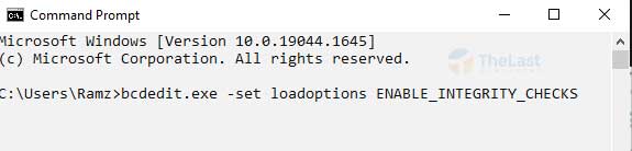 DIsable Driver Signature Sementara di CMD