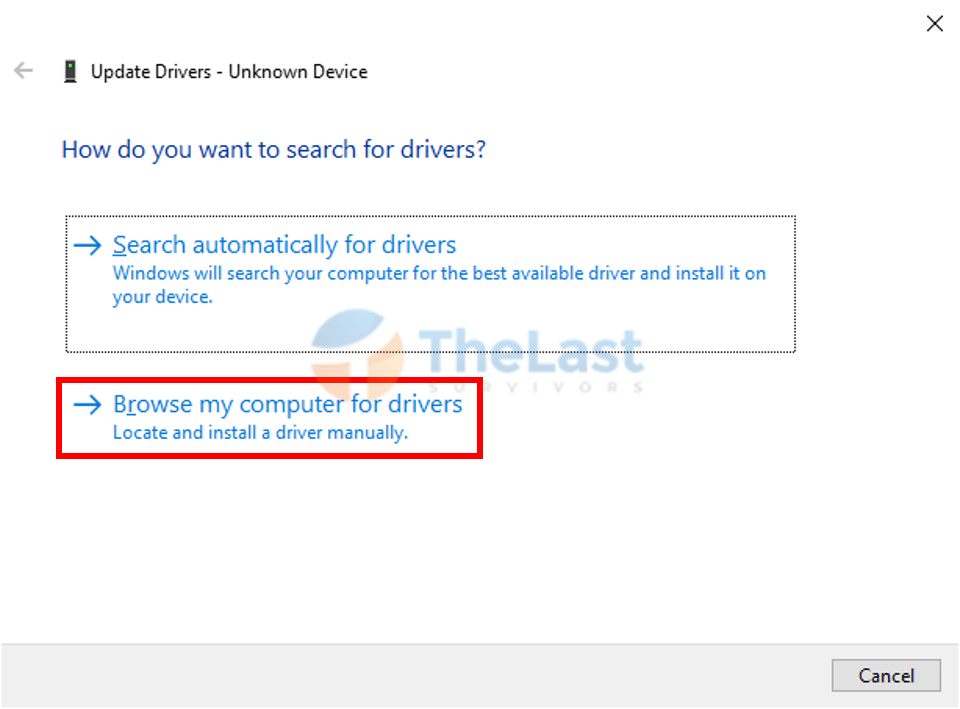 Pilih Browse My Computer For Drivers