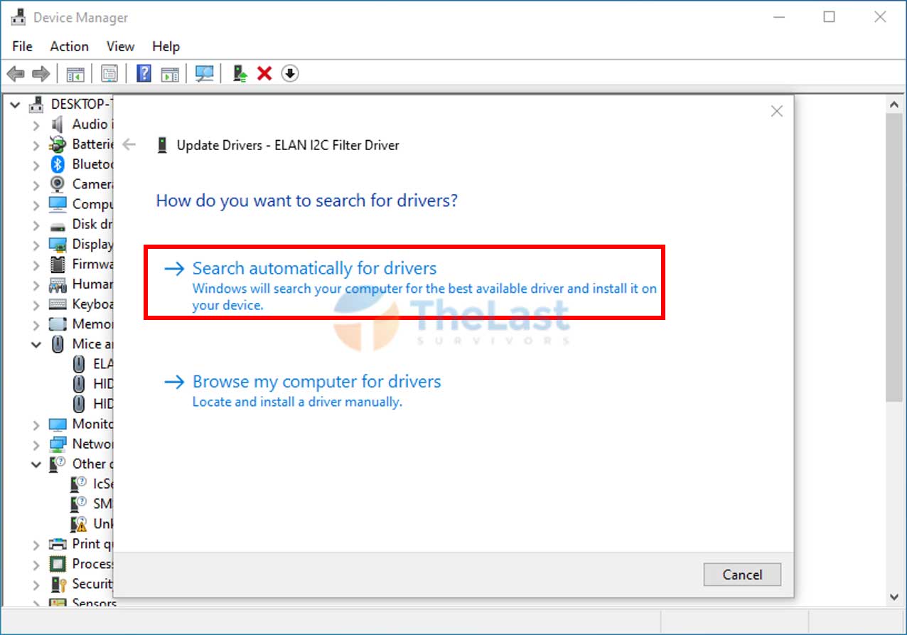 Pilih Search Automatically For Drivers