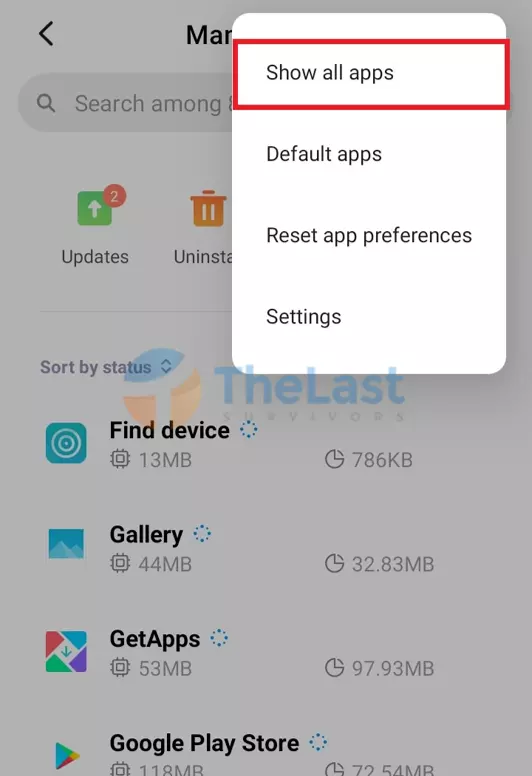 Ketuk Menu Show All Apps di Xiaomi