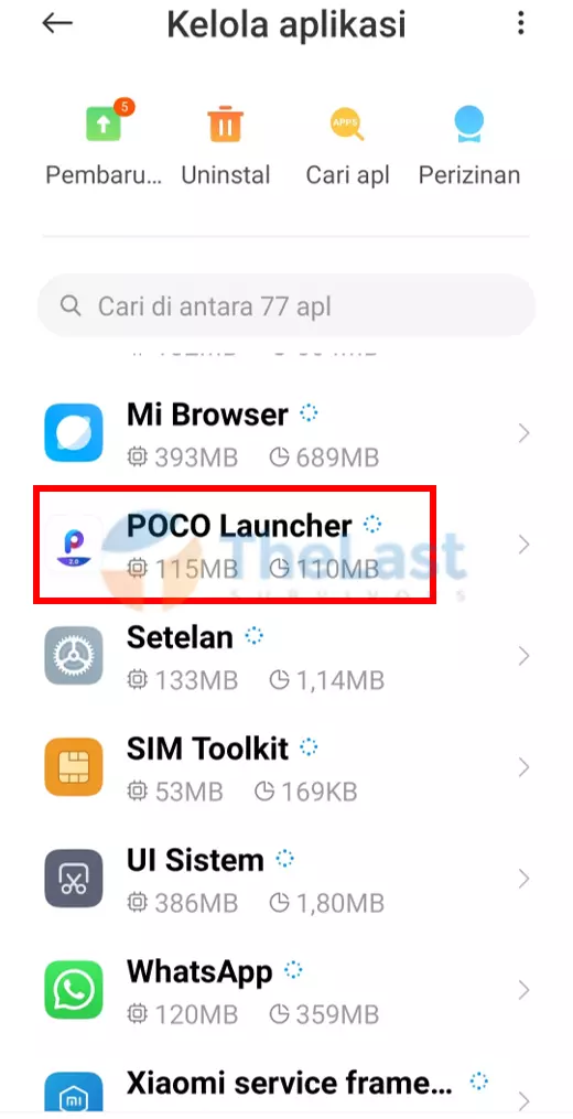 Pilih Aplikasi POCO Launcher
