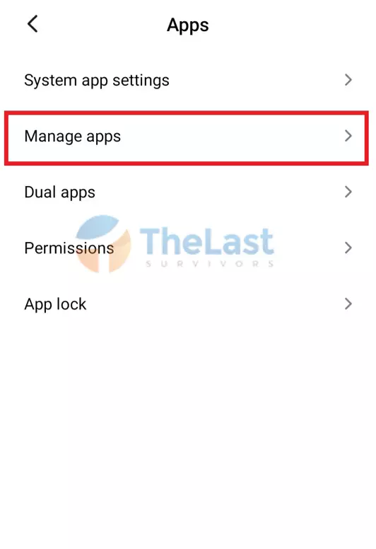 Pilih Menu Manage Apps di Xiaomi