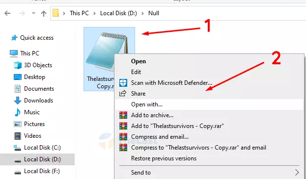 Buka File Null lewat Notepad