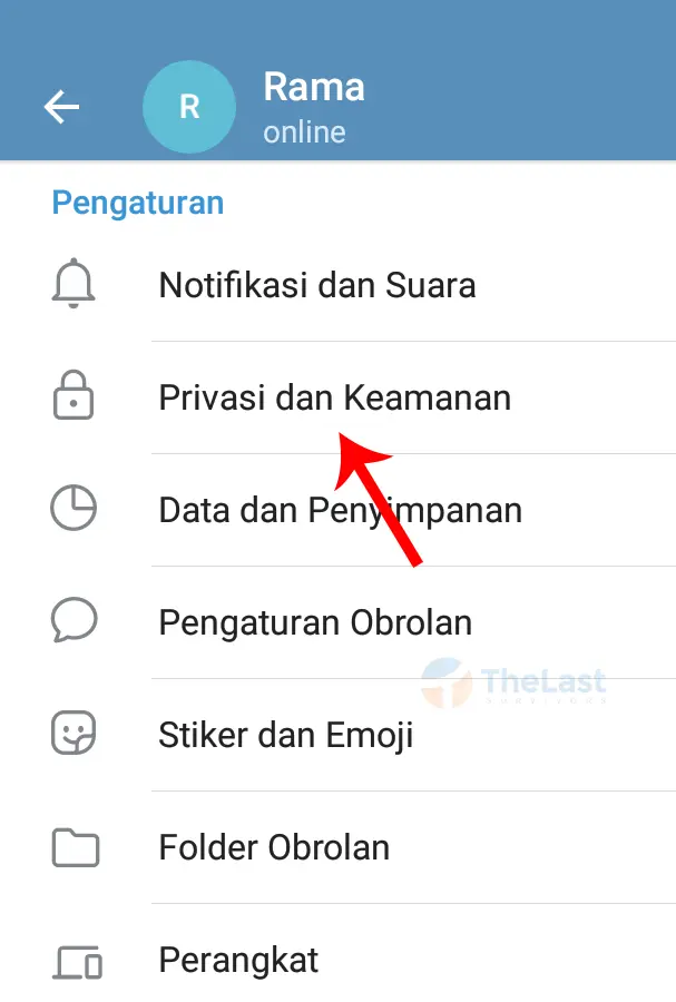 Buka Privasi dan Keamanan Telegram