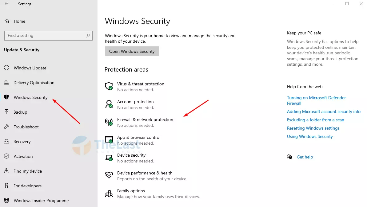 Pengaturan Windows Security