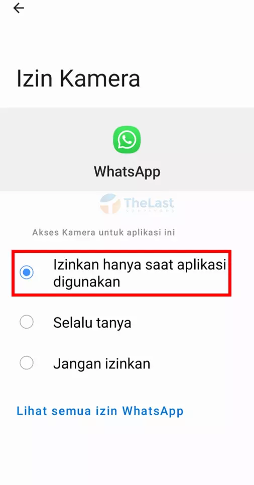 Berikan Izin Aplikasi WhatsApp