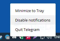 Disable Notification Telegram Desktop