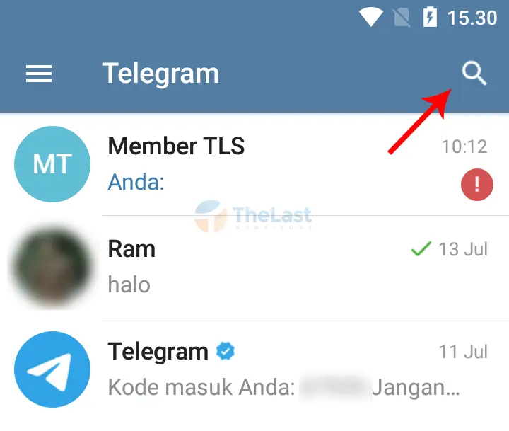 Ketuk Icon Cari di Telegram