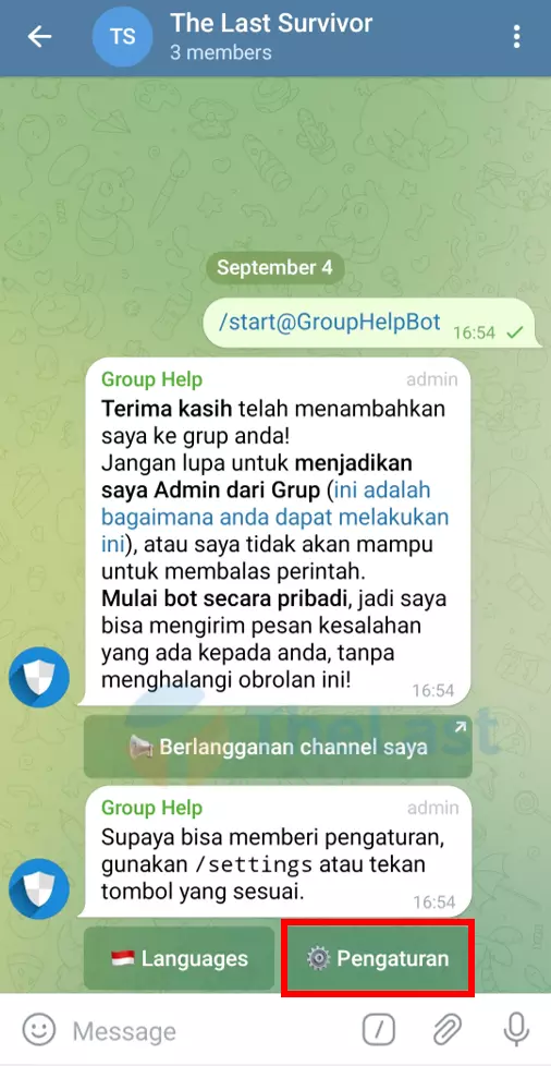 Buka Menu Pengaturan Grup Telegram