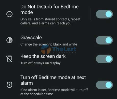 Customize Bedtime Mode
