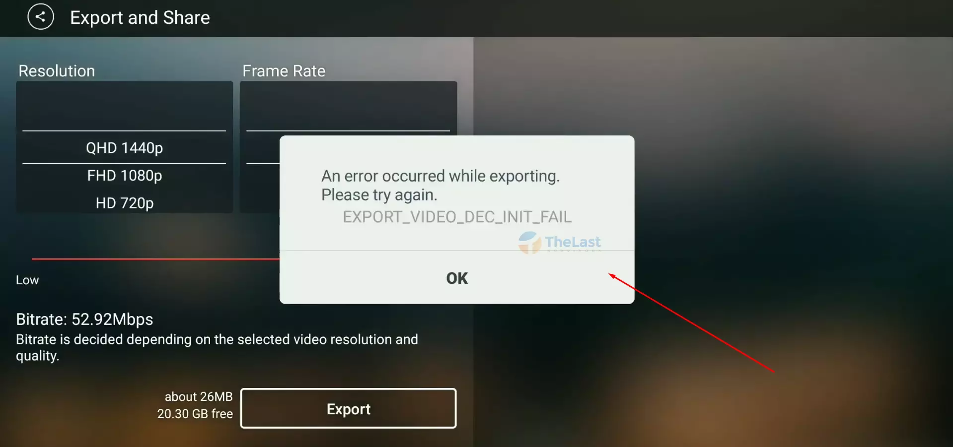 Penyebab Error Export Video Dec Init Fail