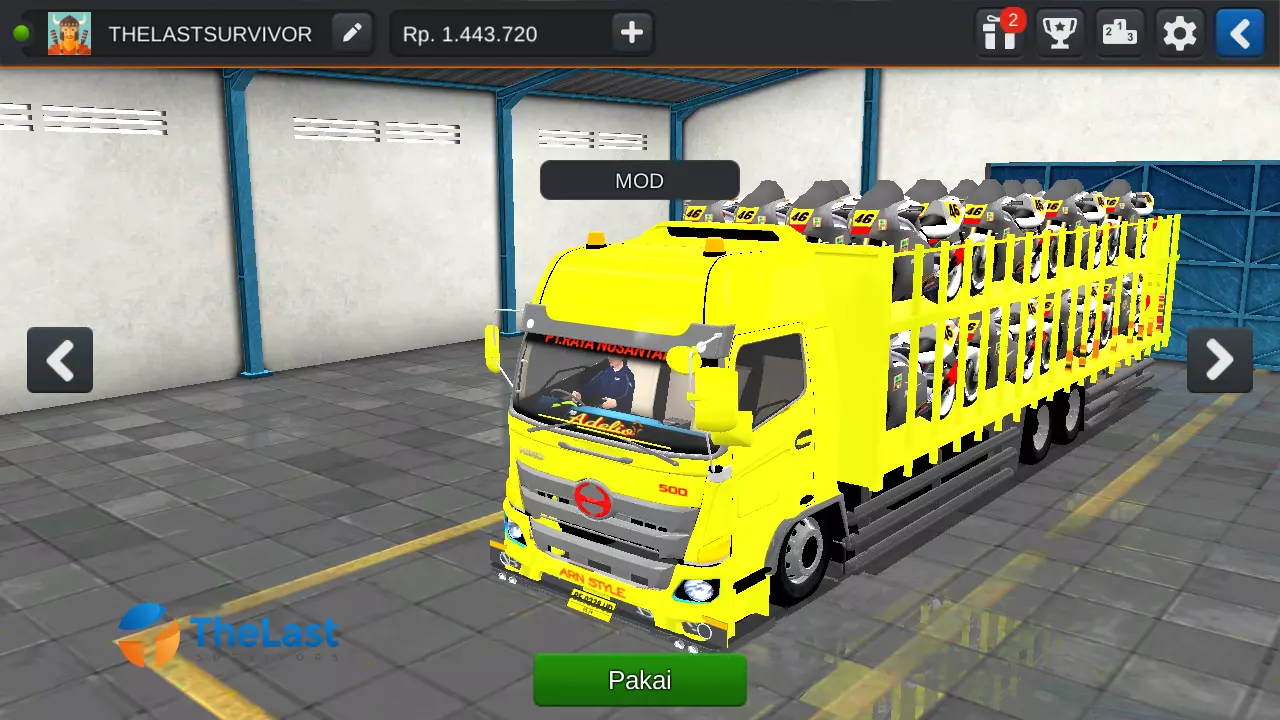 Truck Hino 500NG Muatan Motor