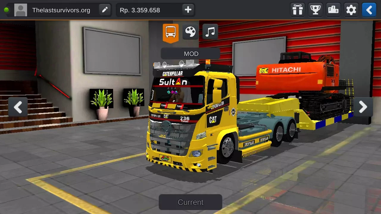 Mod Caterpillar Hino 500 Trailer Dolly Eskavator