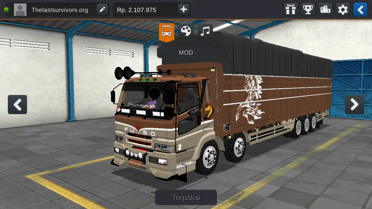 Mod Truck Fuso Tribal Livery Coklat Krem