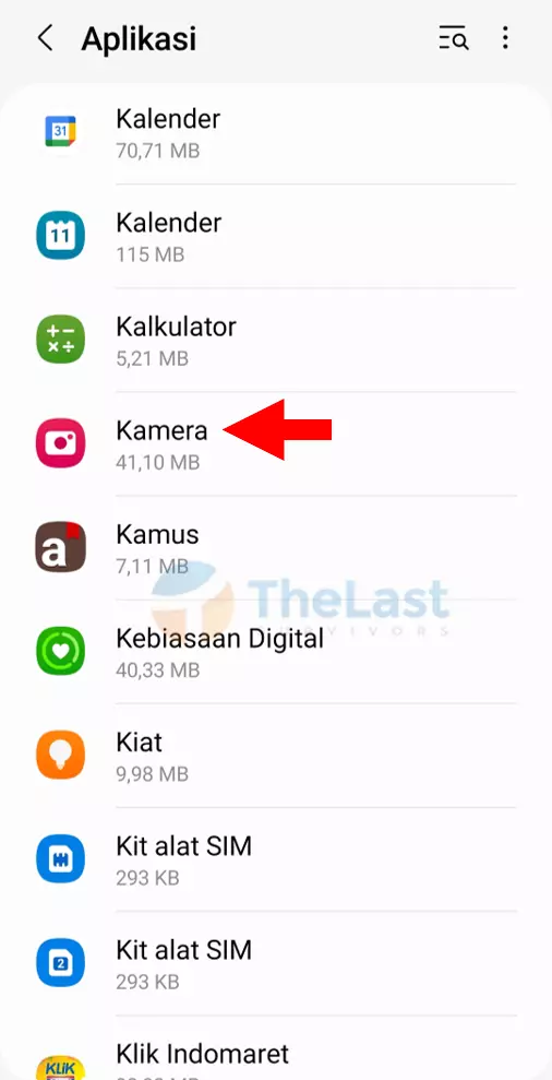 Pilih Aplikasi Kamera Di Pengaturan Hp