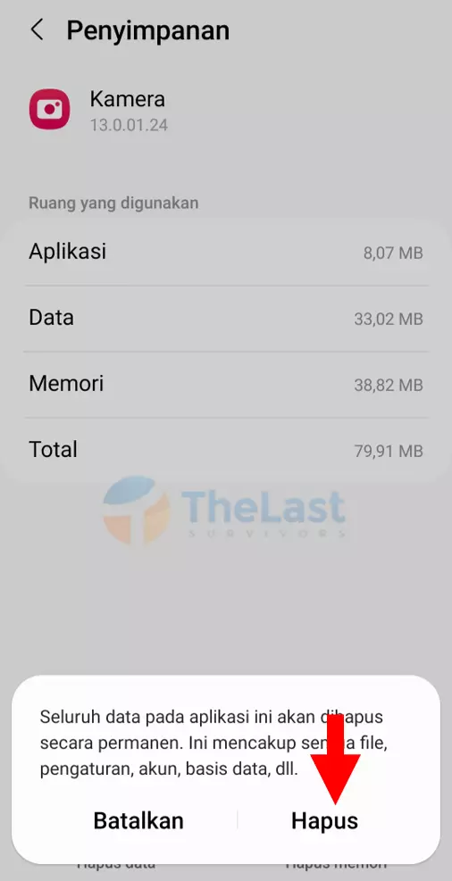 Pilih Menu Hapus Data Kamera