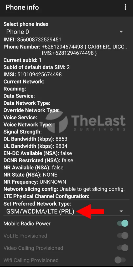 Pilih Bagian Set Preferred Network Type 4g Lte Switcher