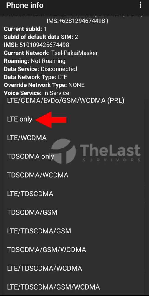 Pilih Opsi Lte Only Di 4g Lte Only Network Pro