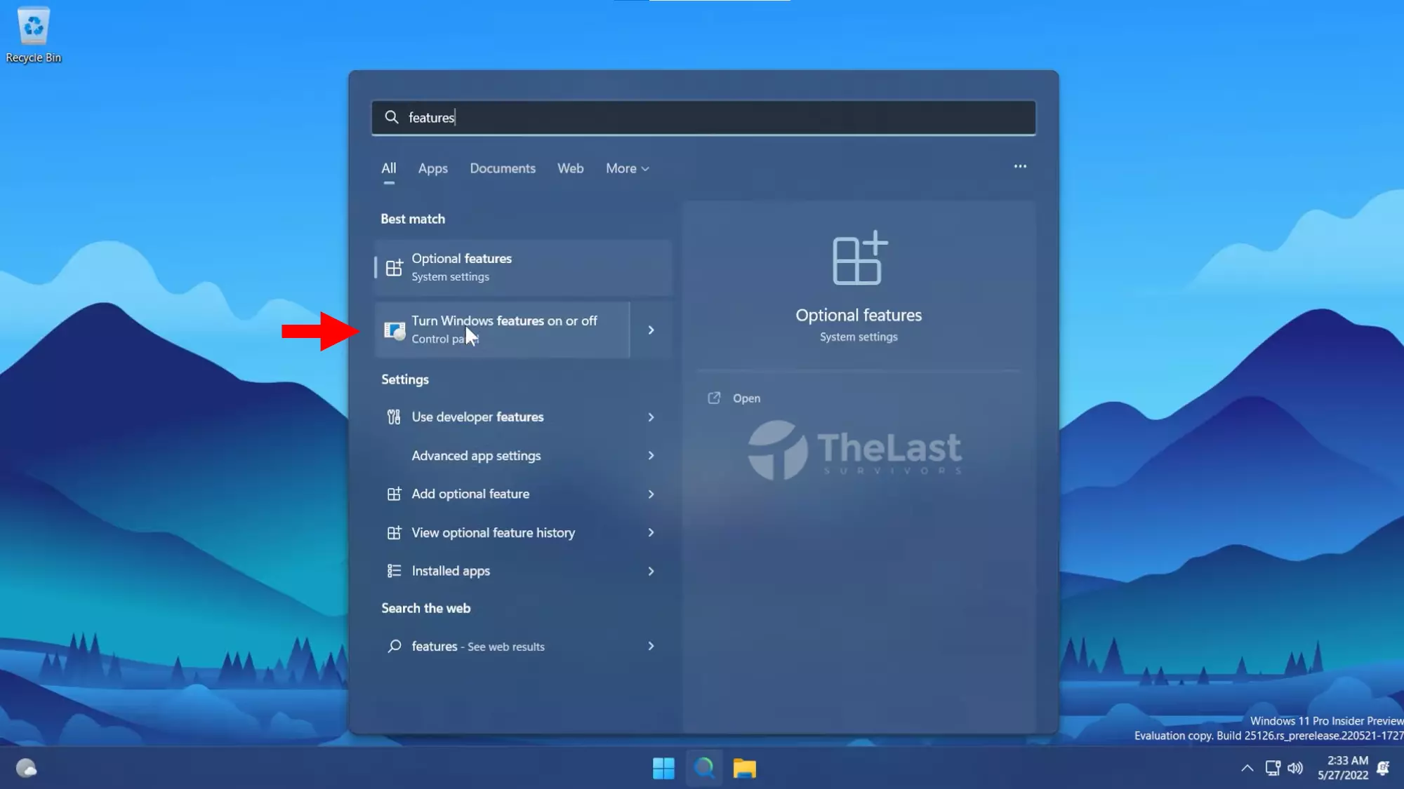 Buka Windows Features Di Windows 11