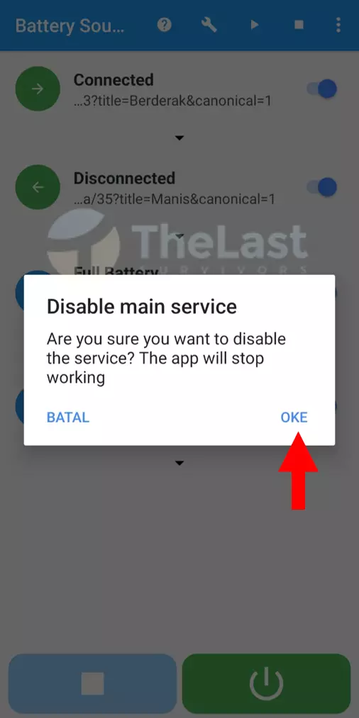 Konfirmasi Disable Main Service