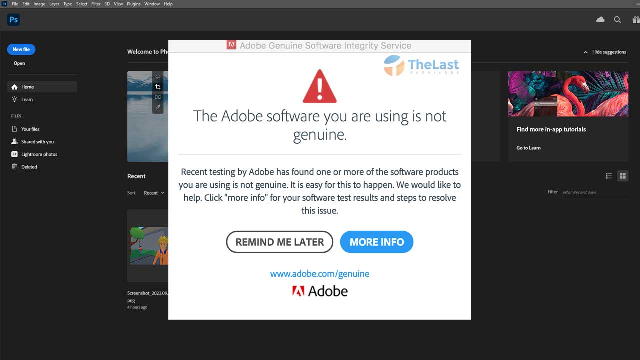 Cara Mengatasi Adobe Genuine Software Integrity Service Di Photoshop