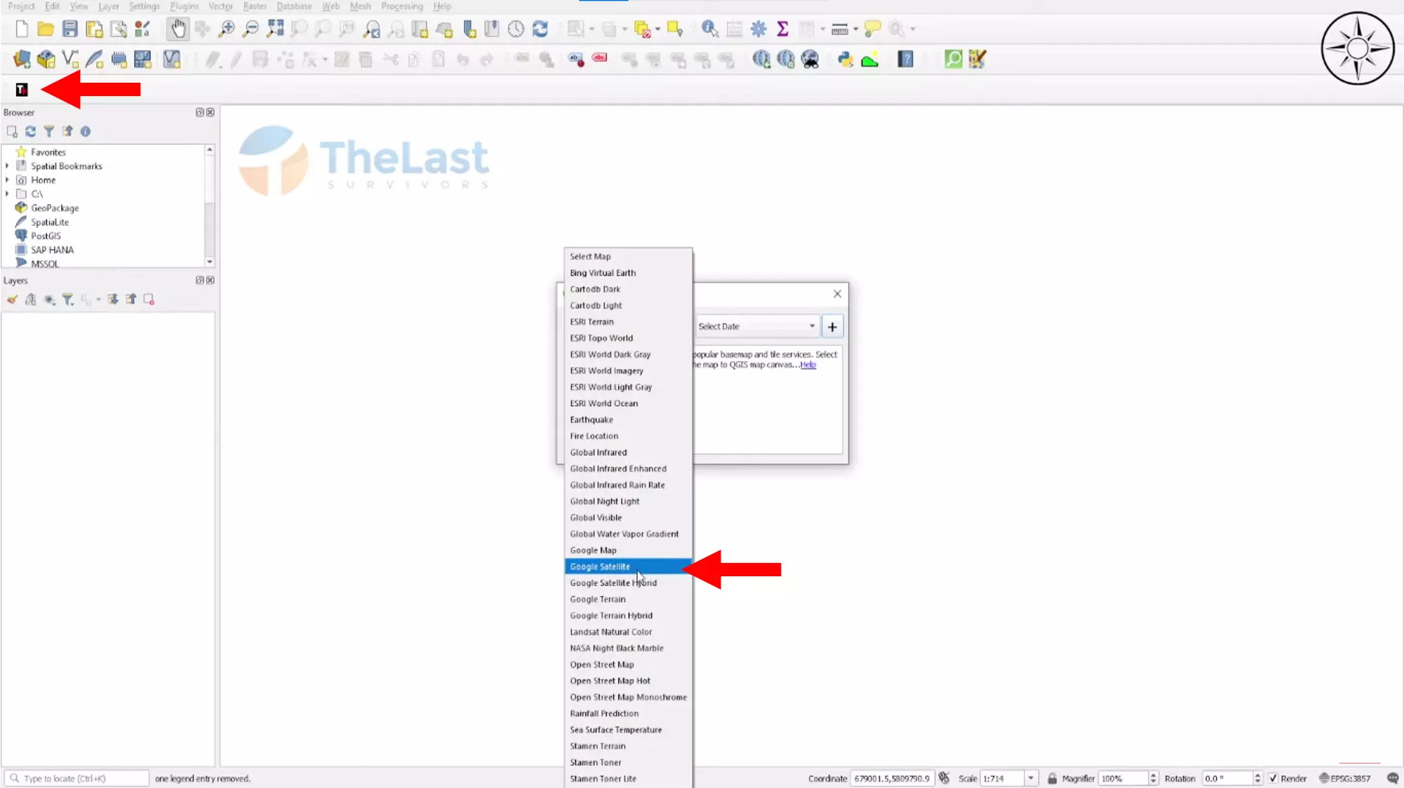 Pilih Google Satelit Qgis