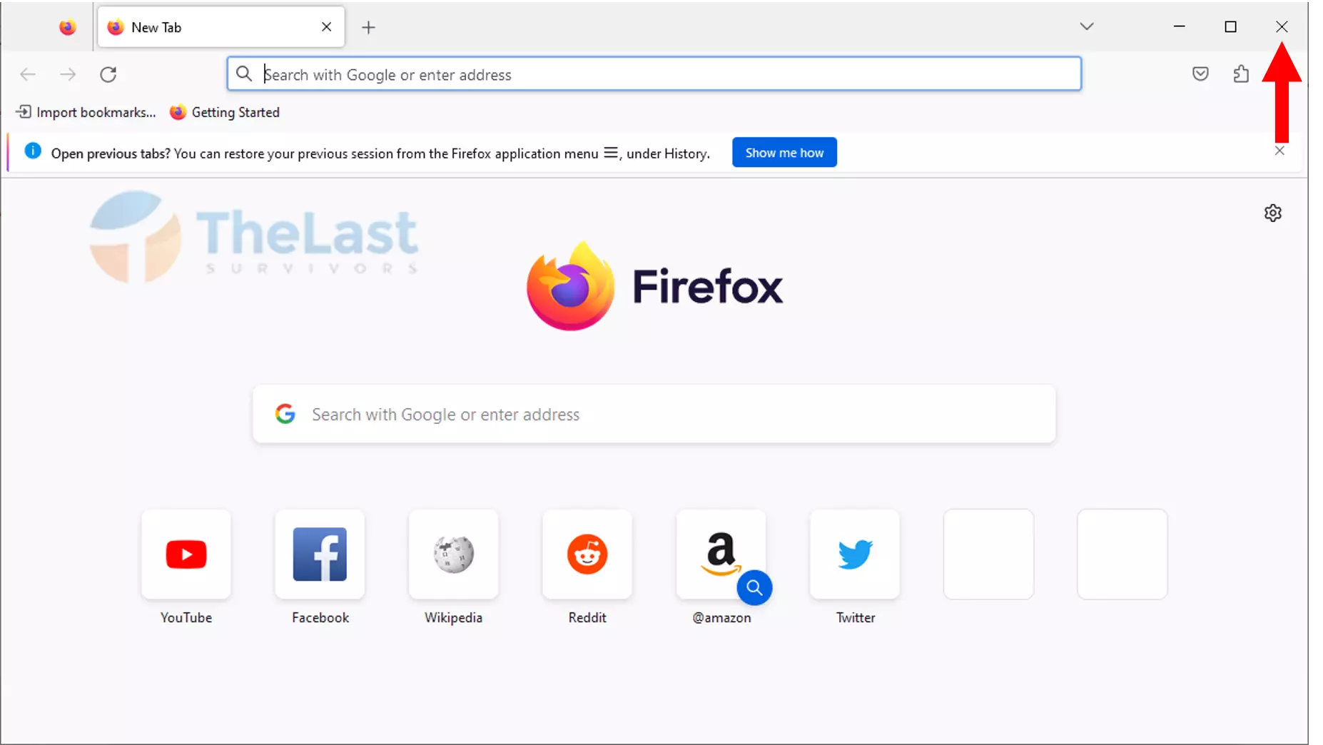 Restart Firefox