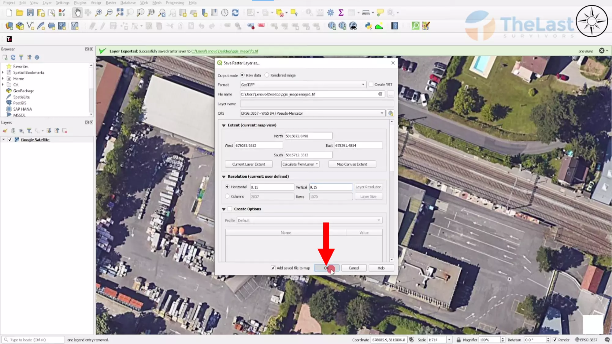 Simpan Citra Resolusi Tinggi Qgis